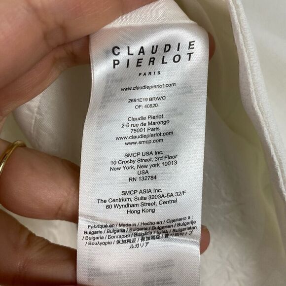 Claudie Pierlot Bravo Crepe Long Sleeve Top - Picture 8 of 10